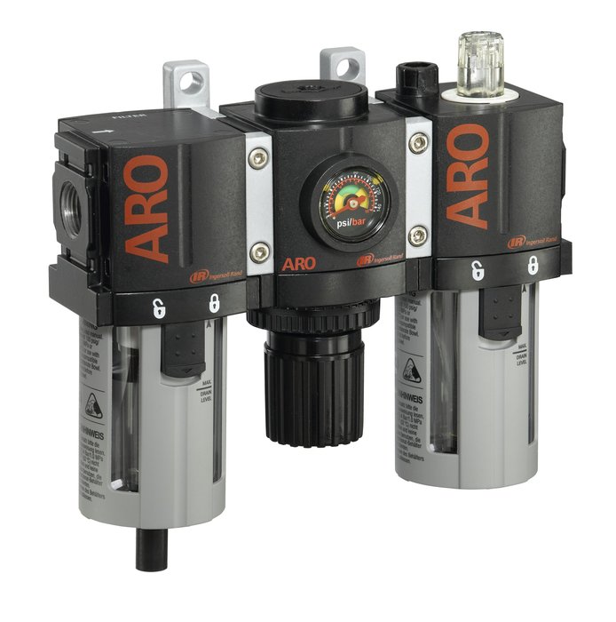 Zestawy przygotowania powietrza serii ARO-Flo dla różnorodnych narzędzi i innych urządzeń zasilanych sprężonym powietrzem